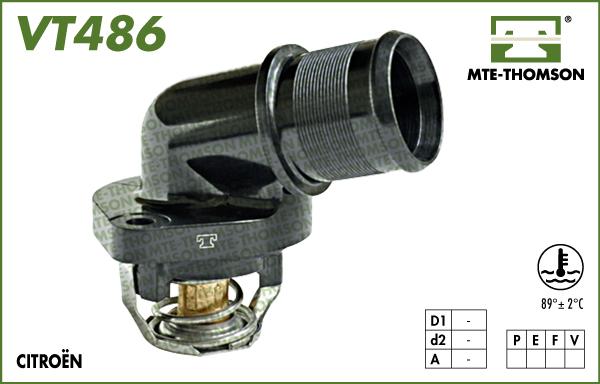 MTE-Thomson VT486.89 - Термостат охлаждающей жидкости / корпус autospares.lv