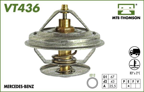 MTE-Thomson VT436.83 - Термостат охлаждающей жидкости / корпус autospares.lv