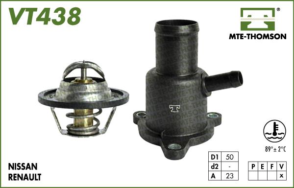 MTE-Thomson VT438.89 - Термостат охлаждающей жидкости / корпус autospares.lv