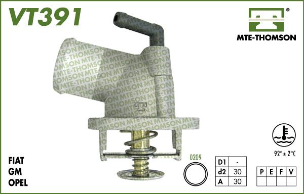 MTE-Thomson VT391.92 - Термостат охлаждающей жидкости / корпус autospares.lv