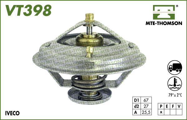 MTE-Thomson VT398.79 - Термостат охлаждающей жидкости / корпус autospares.lv