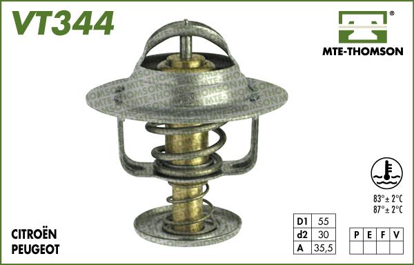 MTE-Thomson VT344.83 - Термостат охлаждающей жидкости / корпус autospares.lv