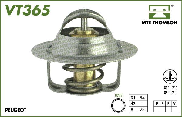 MTE-Thomson VT365.83 - Термостат охлаждающей жидкости / корпус autospares.lv