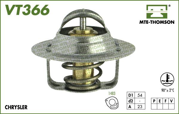 MTE-Thomson VT366.90 - Термостат охлаждающей жидкости / корпус autospares.lv