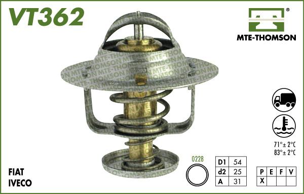 MTE-Thomson VT362.82 - Термостат охлаждающей жидкости / корпус autospares.lv