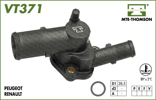 MTE-Thomson VT371.89 - Термостат охлаждающей жидкости / корпус autospares.lv