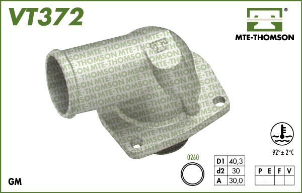 MTE-Thomson VT372.92 - Термостат охлаждающей жидкости / корпус autospares.lv