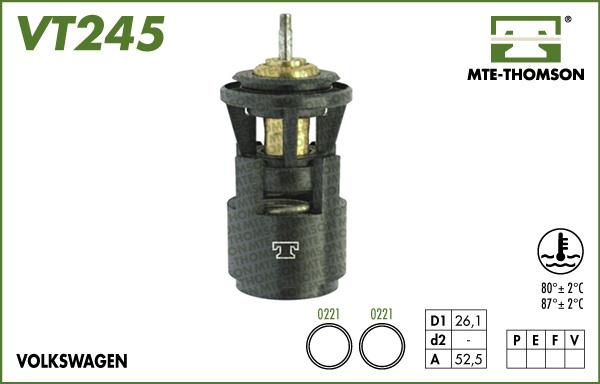 MTE-Thomson VT245.87 - Термостат охлаждающей жидкости / корпус autospares.lv