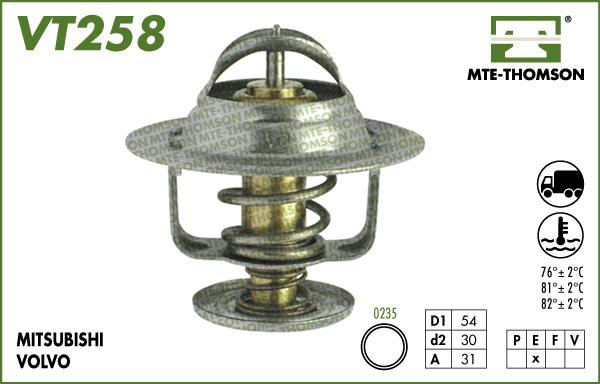 MTE-Thomson VT258.82 - Термостат охлаждающей жидкости / корпус autospares.lv