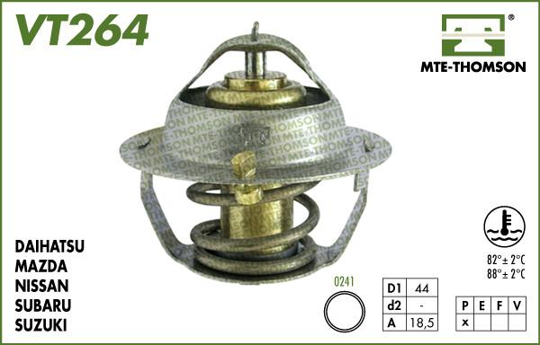 MTE-Thomson VT264.88 - Термостат охлаждающей жидкости / корпус autospares.lv