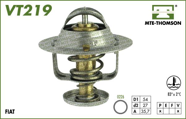 MTE-Thomson VT219.83 - Термостат охлаждающей жидкости / корпус autospares.lv