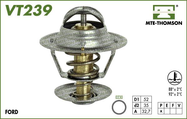 MTE-Thomson VT239.88 - Термостат охлаждающей жидкости / корпус autospares.lv