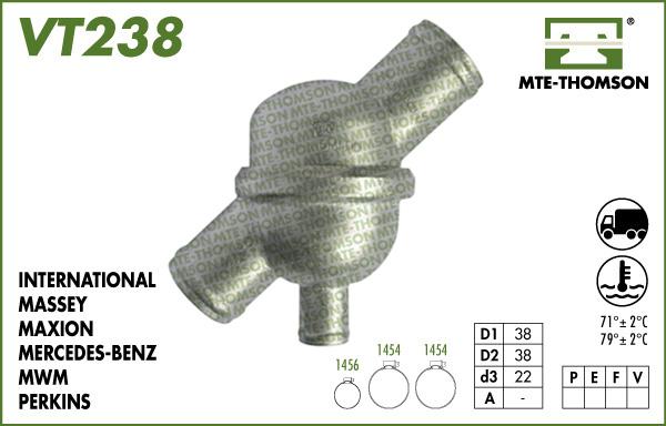 MTE-Thomson VT238.79 - Термостат охлаждающей жидкости / корпус autospares.lv