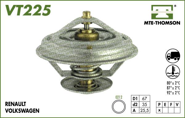 MTE-Thomson VT225.92 - Термостат охлаждающей жидкости / корпус autospares.lv