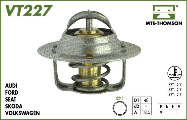 MTE-Thomson VT227.92 - Термостат охлаждающей жидкости / корпус autospares.lv