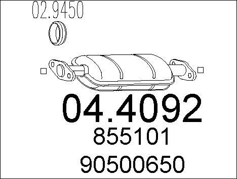 MTS 04.4092 - Катализатор autospares.lv