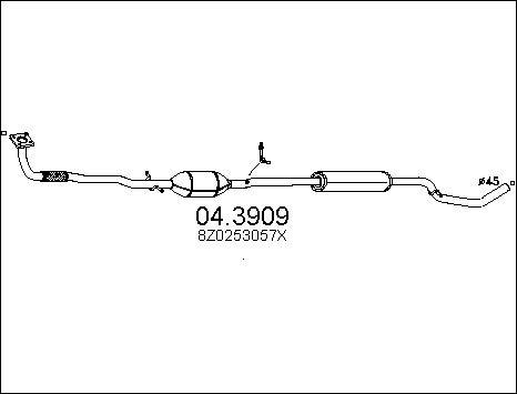 MTS 04.3909 - Катализатор autospares.lv