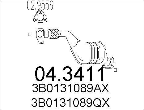 MTS 04.3411 - Катализатор autospares.lv