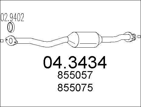 MTS 04.3434 - Катализатор autospares.lv