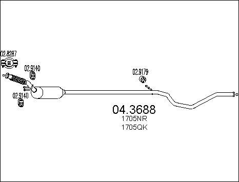 MTS 04.3688 - Катализатор autospares.lv