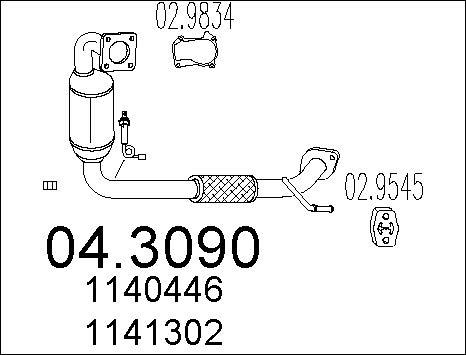 MTS 04.3090 - Катализатор autospares.lv