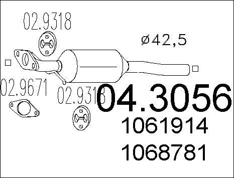 MTS 04.3056 - Катализатор autospares.lv