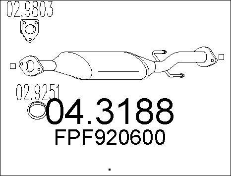 MTS 04.3188 - Катализатор autospares.lv