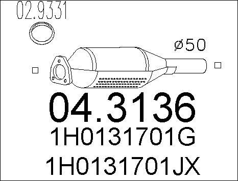 MTS 04.3136 - Катализатор autospares.lv