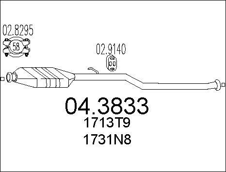 MTS 04.3833 - Катализатор autospares.lv