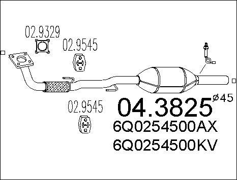 MTS 04.3825 - Катализатор autospares.lv