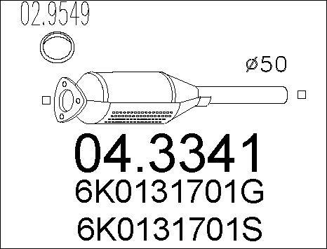 MTS 04.3341 - Катализатор autospares.lv