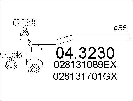 MTS 04.3230 - Катализатор autospares.lv