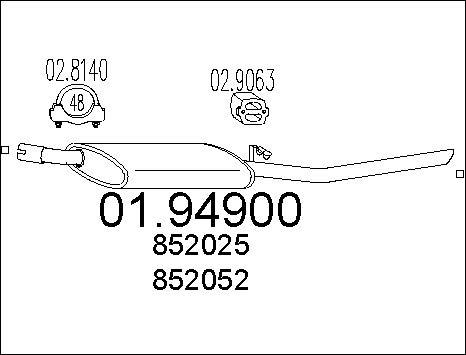 MTS 01.94900 - Глушитель выхлопных газов, конечный autospares.lv