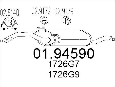 MTS 01.94590 - Глушитель выхлопных газов, конечный autospares.lv