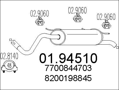 MTS 01.94510 - Глушитель выхлопных газов, конечный autospares.lv