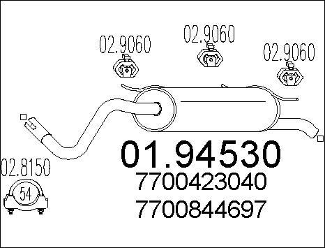 MTS 01.94530 - Глушитель выхлопных газов, конечный autospares.lv