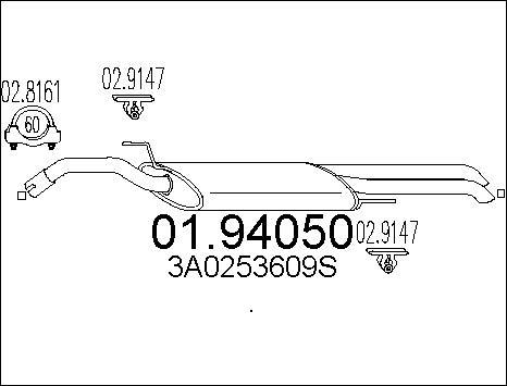 MTS 01.94050 - Глушитель выхлопных газов, конечный autospares.lv