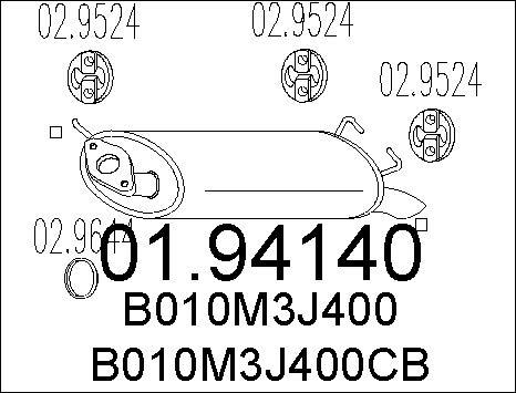 MTS 01.94140 - Глушитель выхлопных газов, конечный autospares.lv