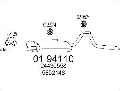 MTS 01.94110 - Глушитель выхлопных газов, конечный autospares.lv