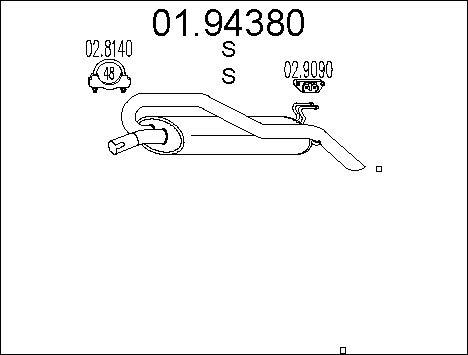 MTS 01.94380 - Глушитель выхлопных газов, конечный autospares.lv