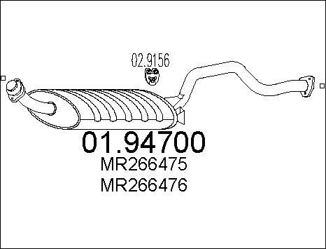 MTS 01.94700 - Глушитель выхлопных газов, конечный autospares.lv