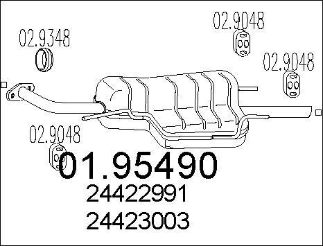 MTS 01.95490 - Глушитель выхлопных газов, конечный autospares.lv