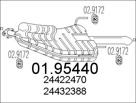 MTS 01.95440 - Глушитель выхлопных газов, конечный autospares.lv