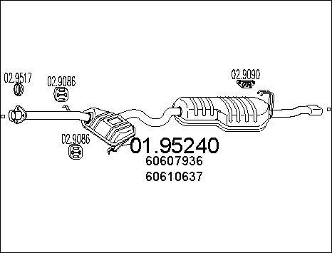 MTS 01.95240 - Глушитель выхлопных газов, конечный autospares.lv