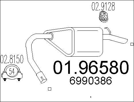 MTS 01.96580 - Глушитель выхлопных газов, конечный autospares.lv