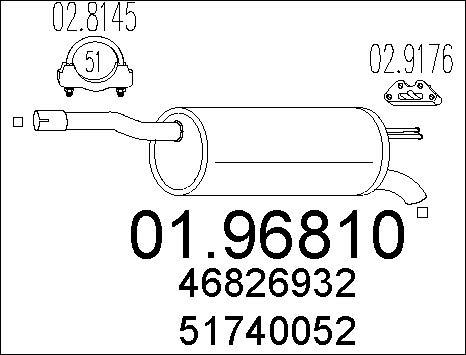 MTS 01.96810 - Глушитель выхлопных газов, конечный autospares.lv