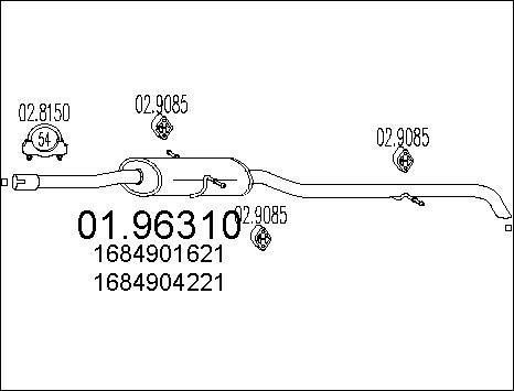 MTS 01.96310 - Глушитель выхлопных газов, конечный autospares.lv
