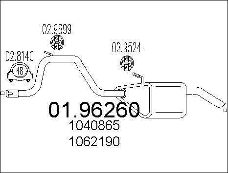 MTS 01.96260 - Глушитель выхлопных газов, конечный autospares.lv