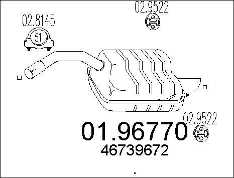 MTS 01.96770 - Глушитель выхлопных газов, конечный autospares.lv