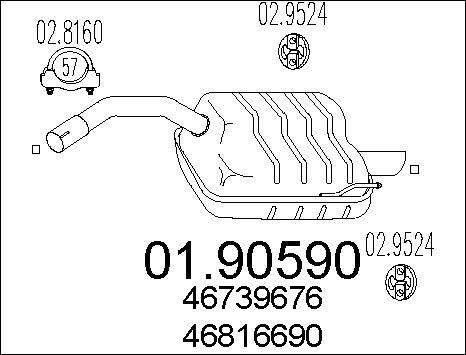 MTS 01.90590 - Глушитель выхлопных газов, конечный autospares.lv